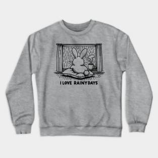 I Love Rainy Days. Cozy Coffee Bunny. Crewneck Sweatshirt